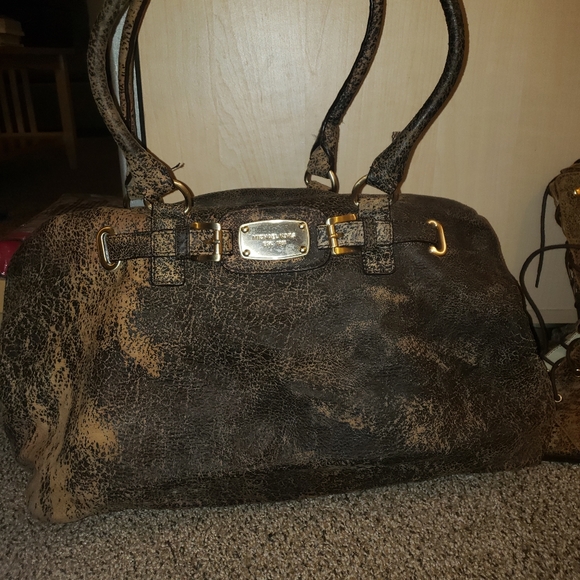 Rustic MK wedge zip boots and matching bag - Picture 7 of 8